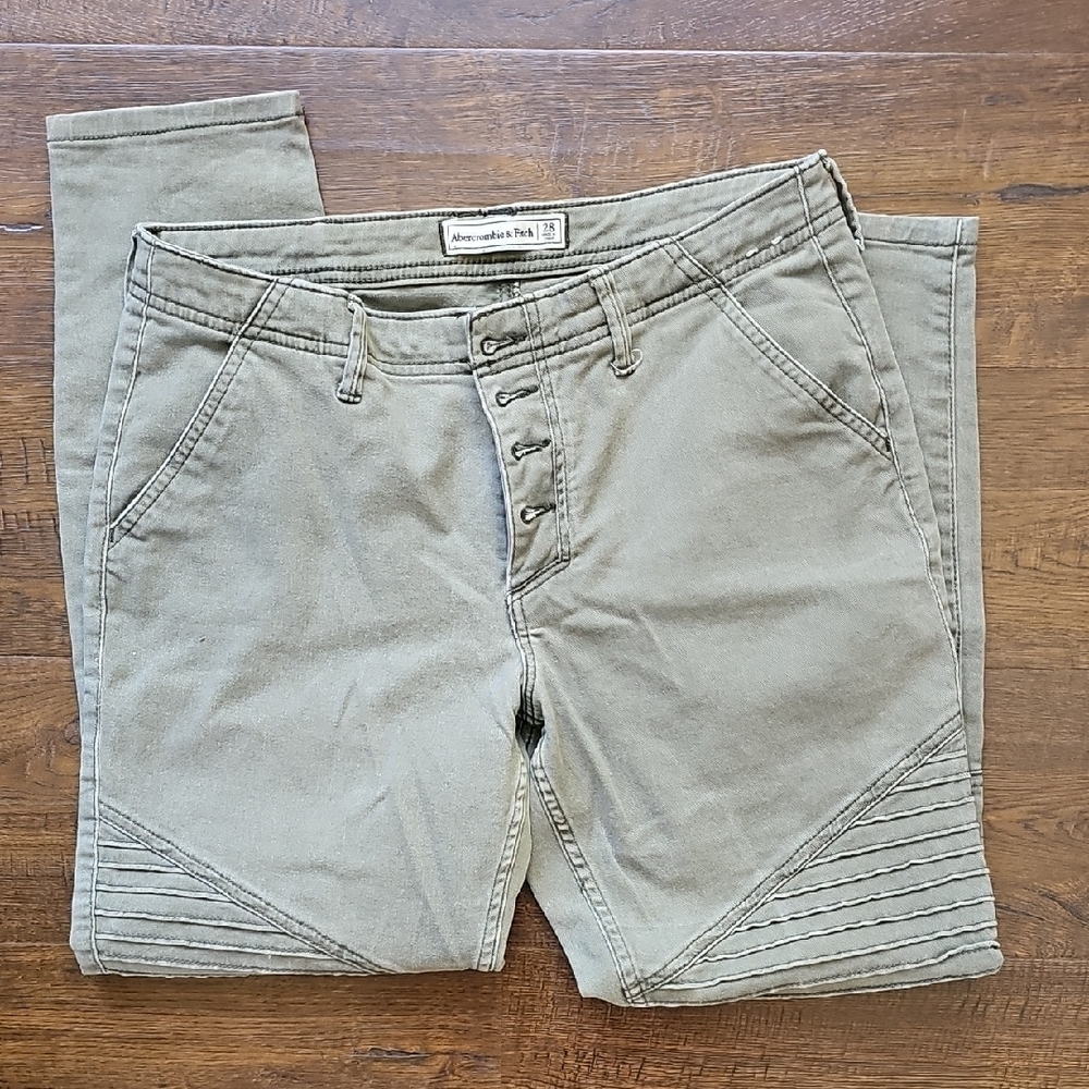 Green Moto Pants